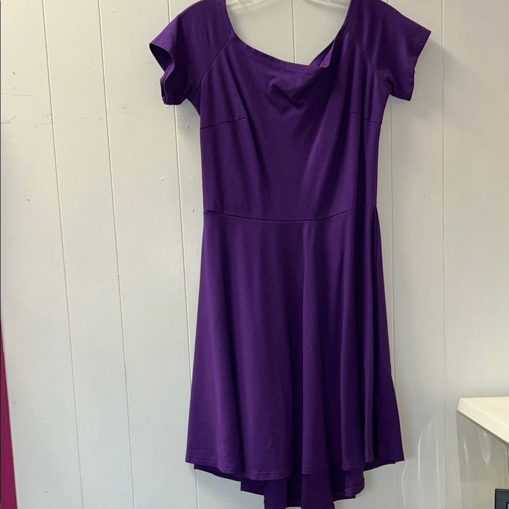 Chic Asymmetrical Purple Dress